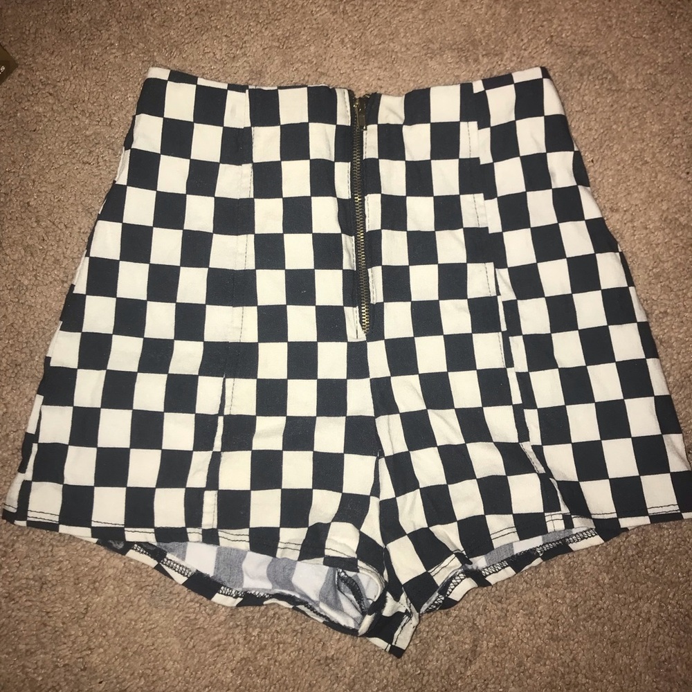 Dolls Kill High Waisted Checkered Shorts